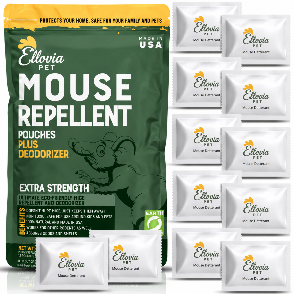 Ellovia RodentShield™ Mouse Repellent Pouches