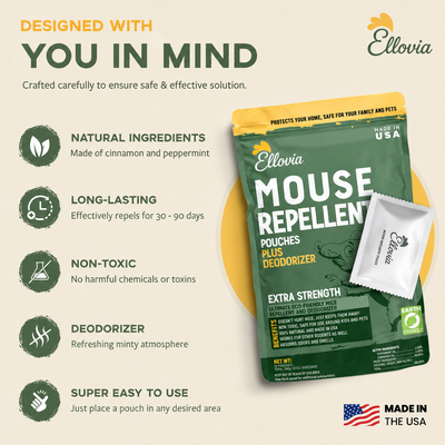 Ellovia RodentShield™ Mouse Repellent Pouches