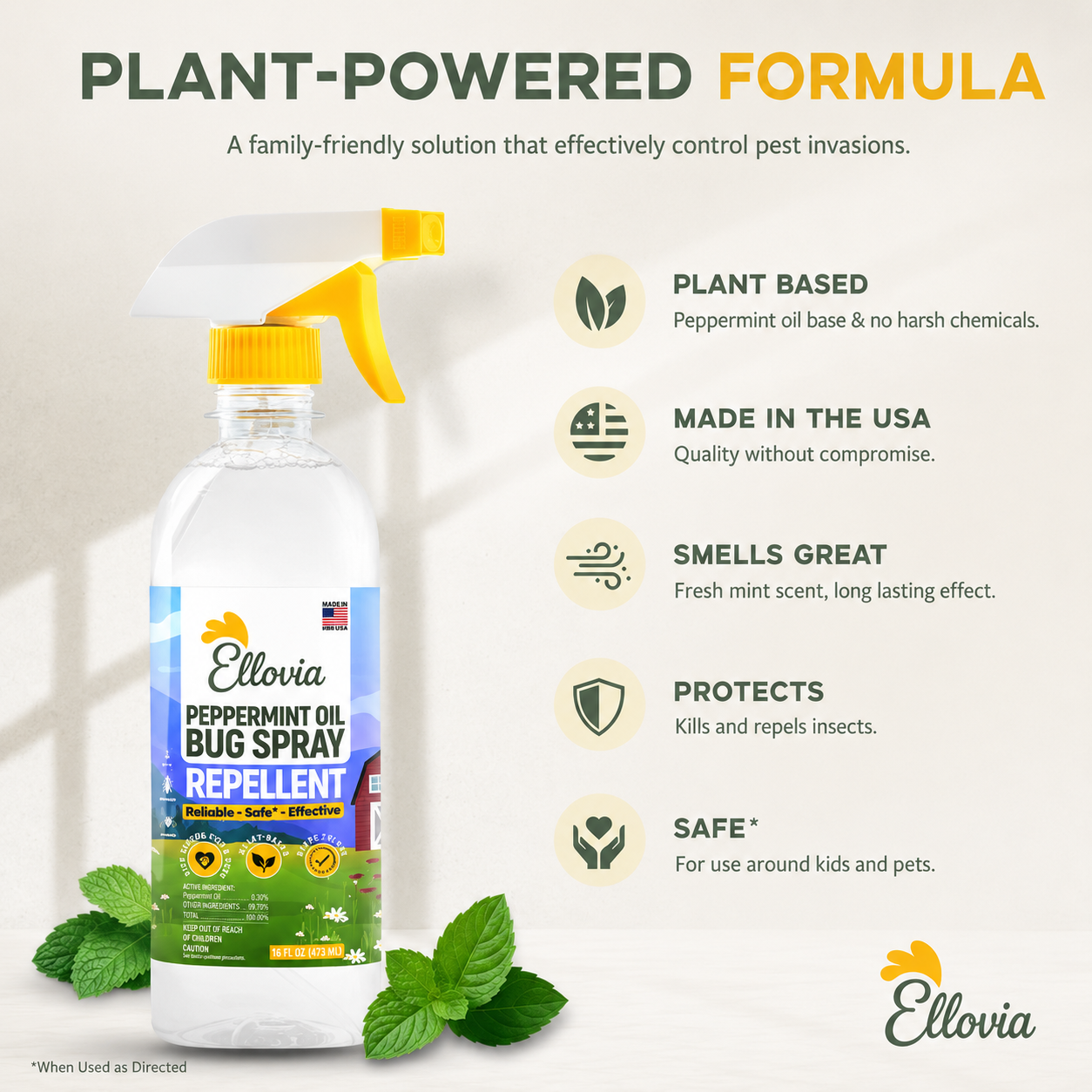 Eollovia Peppermint Oil Bug Spray